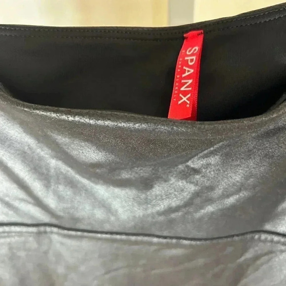 Spanx Size Medium Faux Leather Leggings Women’s Black - Picture 5 of 13